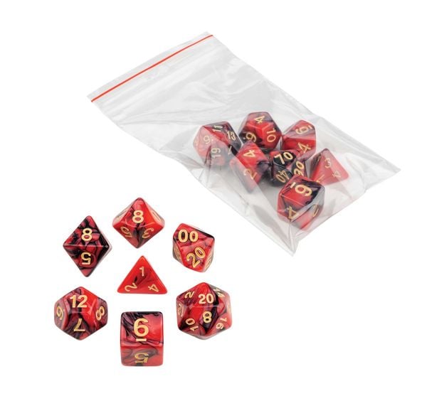 Produktbild: W&uuml;rfel, oblivion, rot, 7er Beutel