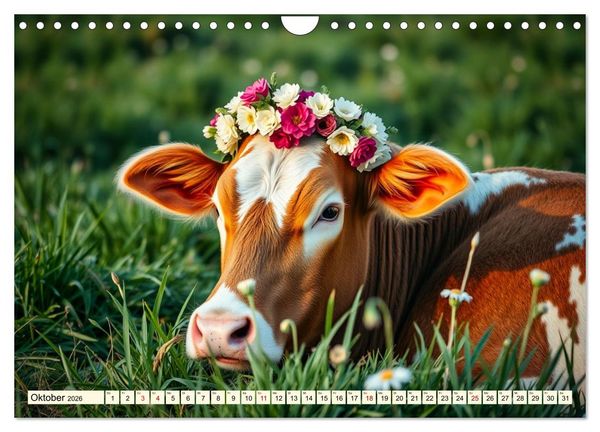 Produktbild: Zauberhaft geschm&uuml;cktes Milchvieh (Wandkalender 2026 DIN A4 quer), CALVENDO Monatskalender