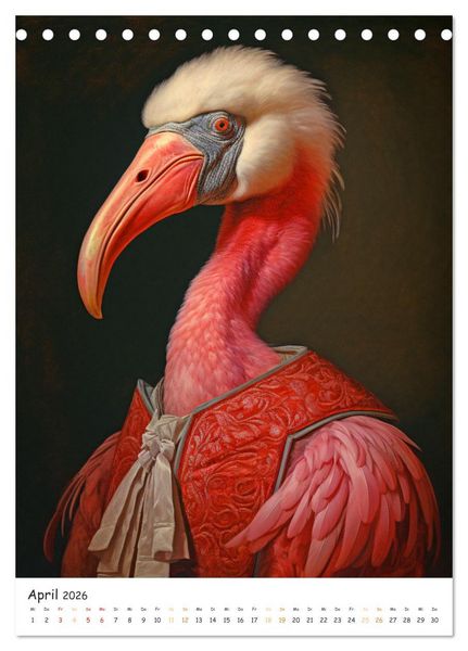 Produktbild: Tierische Kunst - Eine Sammlung von Renaissance-Gem&auml;lden mit tierischen Motiven (Tischkalender 2026 DIN A5 hoch), CALVENDO Monatskalender