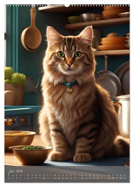 Produktbild: S&uuml;&szlig;e flauschige Katzen (Wandkalender 2026 DIN A2 hoch), CALVENDO Monatskalender