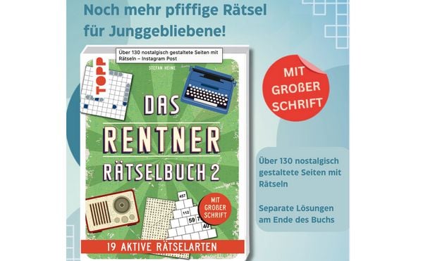 Produktbild: Das Rentner-R&auml;tselbuch 2 &ndash; 19 aktuelle R&auml;tselarten mit Nostalgie-Effekt