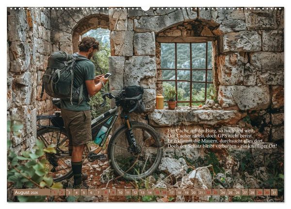 Produktbild: Geocaching Poesie (Wandkalender 2026 DIN A2 quer), CALVENDO Monatskalender