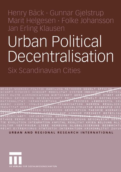 Produktbild: Urban Political Decentralisation