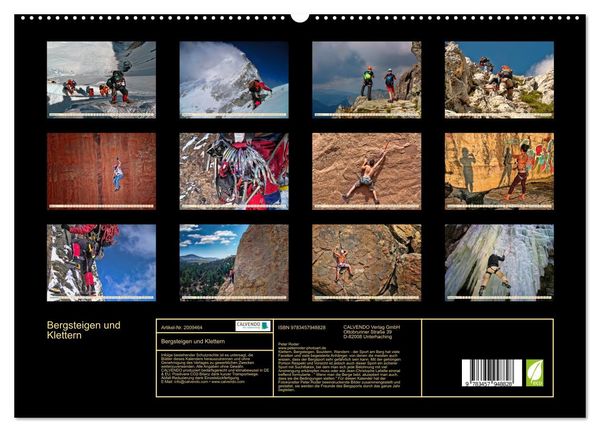 Produktbild: Bergsteigen und Klettern (hochwertiger Premium Wandkalender 2026 DIN A2 quer), Kunstdruck in Hochglanz