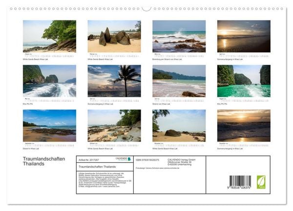 Produktbild: Traumlandschaften Thailands (hochwertiger Premium Wandkalender 2026 DIN A2 quer), Kunstdruck in Hochglanz
