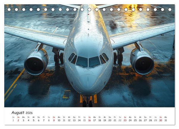 Produktbild: Flugzeugkalender - Die sch&ouml;nsten Passagiermaschinen (Tischkalender 2026 DIN A5 quer), CALVENDO Monatskalender
