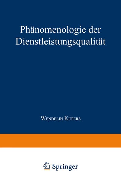 Produktbild: Ph&auml;nomenologie der Dienstleistungsqualit&auml;t