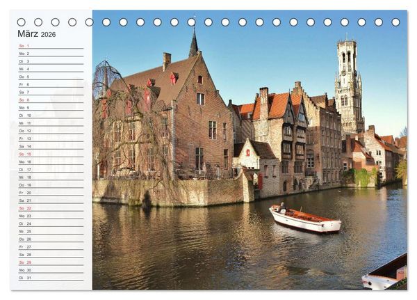 Produktbild: Belgien entdecken - Br&uuml;gge und Leuven (Tischkalender 2026 DIN A5 quer), CALVENDO Monatskalender