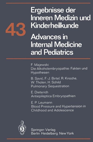Produktbild: Advances in Internal Medicine and Pediatrics/Ergebnisse der Inneren Medizin und Kinderheilkunde