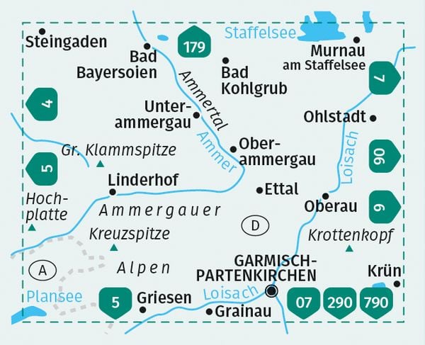 Produktbild: KOMPASS Wanderkarte 05 Oberammergau und Ammertal 1:35.000
