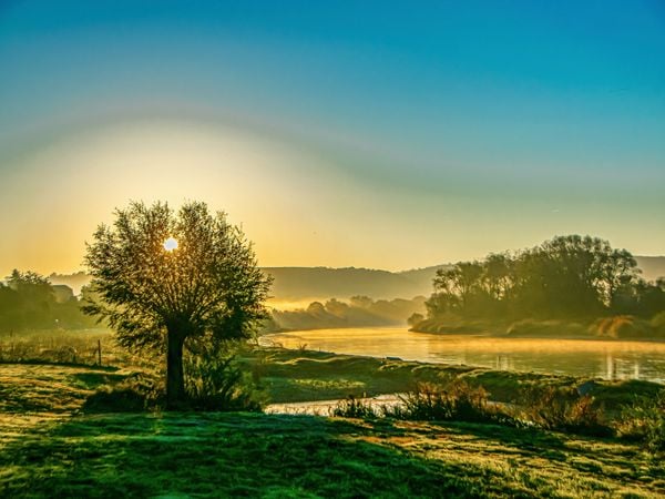 Produktbild: CALVENDO Puzzle Morgenerwachen im Weserbergland | 1000 Teile Lege-Gr&ouml;&szlig;e 64x48cm Foto-Puzzle f&uuml;r gl&uuml;ckliche Stunden