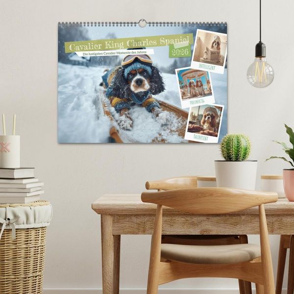 Produktbild: Cavalier King Charles Spaniel. Die lustigsten Cavalier Momente des Jahres. (Wandkalender 2026 DIN A3 quer), CALVENDO Monatskalender