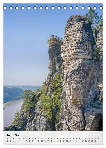 Produktbild: S&auml;chsische Schweiz - Unterwegs im sch&ouml;nen Elbsandsteingebirge (Tischkalender 2026 DIN A5 hoch), CALVENDO Monatskalender