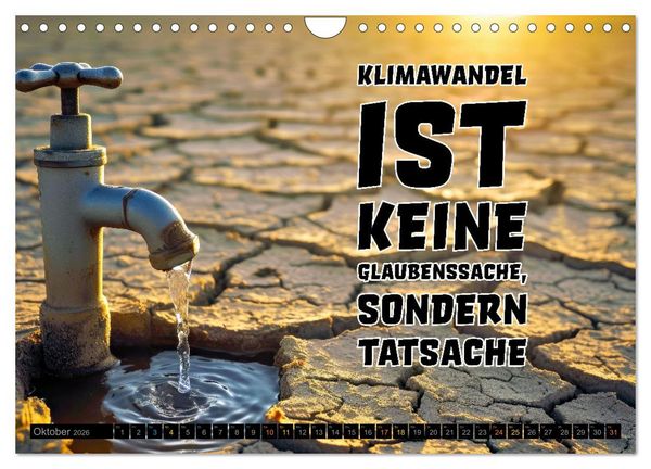 Produktbild: KLIMAWANDEL - Impressionen mit Spr&uuml;chen (Wandkalender 2026 DIN A4 quer), CALVENDO Monatskalender