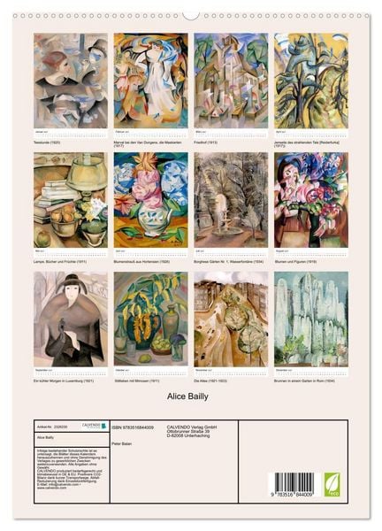 Produktbild: Alice Bailly (hochwertiger Premium Wandkalender 2027 DIN A2 hoch), Kunstdruck in Hochglanz