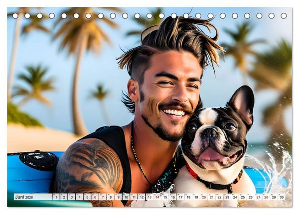 Produktbild: Bellen in den Wellen - Badespa&szlig; mit Hund (Tischkalender 2026 DIN A5 quer), CALVENDO Monatskalender