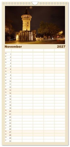 Produktbild: Familienplaner 2027 - K&ouml;ln bei Nacht mit 5 Spalten (Wandkalender, 21 x 45 cm) CALVENDO