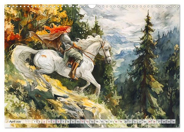 Produktbild: Die Rosstrappe - Sage vom Felsen im Harz bei Thale im Bodetal (Wandkalender 2026 DIN A3 quer), CALVENDO Monatskalender