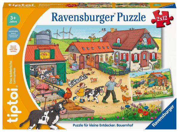 Ravensburger 00136 - tiptoi® Puzzle für kleine Entdecker: Bauernhof, 2x12 Teile