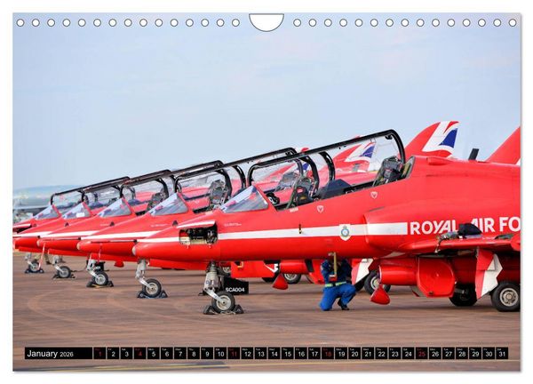 Produktbild: Royal Air Force The Red Arrows Formation Team (Wall Calendar 2026 DIN A4 landscape), CALVENDO 12 Month Wall Calendar