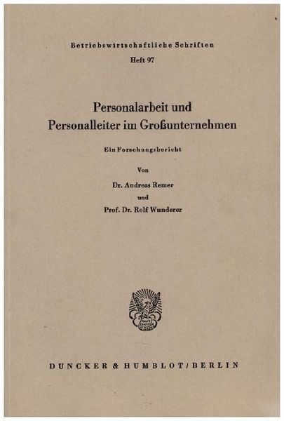 Produktbild: Personalarbeit und Personalleiter im Gro&szlig;unternehmen.