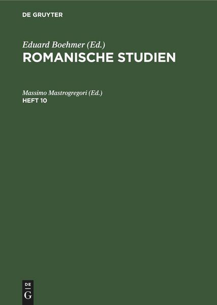 Produktbild: Romanische Studien. Heft 10