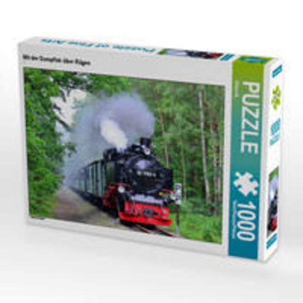 CALVENDO Puzzle Mit der Dampflok über Rügen | 1000 Teile Lege-Größe 64x48cm Foto-Puzzle für glückliche Stunden