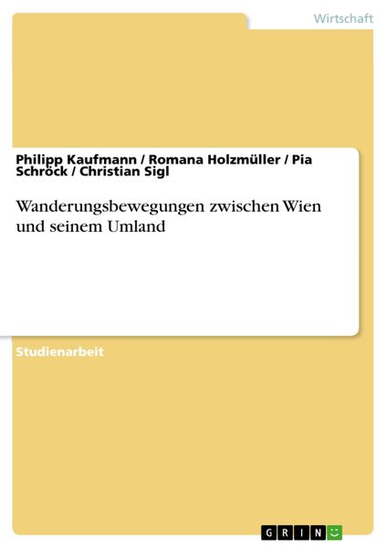 Produktbild: Wanderungsbewegungen zwischen Wien und seinem Umland