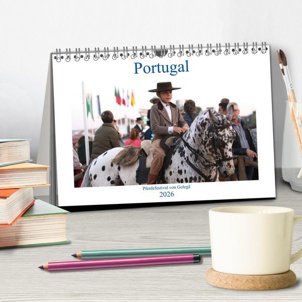 Produktbild: Portugal - Pferdefestival von Goleg&atilde; (Tischkalender 2026 DIN A5 quer), CALVENDO Monatskalender