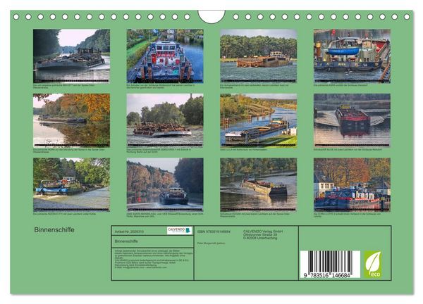 Produktbild: Binnenschiffe (Wandkalender 2026 DIN A4 quer), CALVENDO Monatskalender