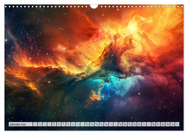 Produktbild: Dazzling Nebulae (Wall Calendar 2026 DIN A3 landscape), CALVENDO 12 Month Wall Calendar