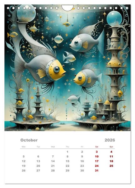 Produktbild: The adventures of the steel fish (Wall Calendar 2026 DIN A4 portrait), CALVENDO 12 Month Wall Calendar