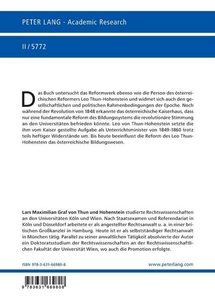 Produktbild: Bildungspolitik im Kaiserreich: Die Thun-Hohenstein&rsquo;sche Universit&auml;tsreform insbesondere am Beispiel der Juristenausbildung in &Ouml;sterreich
