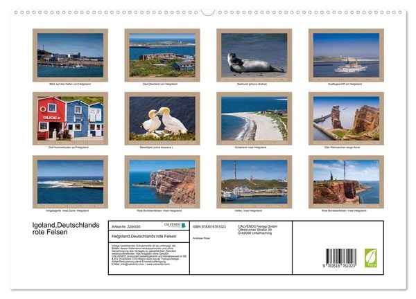 Produktbild: Helgoland,Deutschlands rote Felsen (hochwertiger Premium Wandkalender 2027 DIN A2 quer), Kunstdruck in Hochglanz