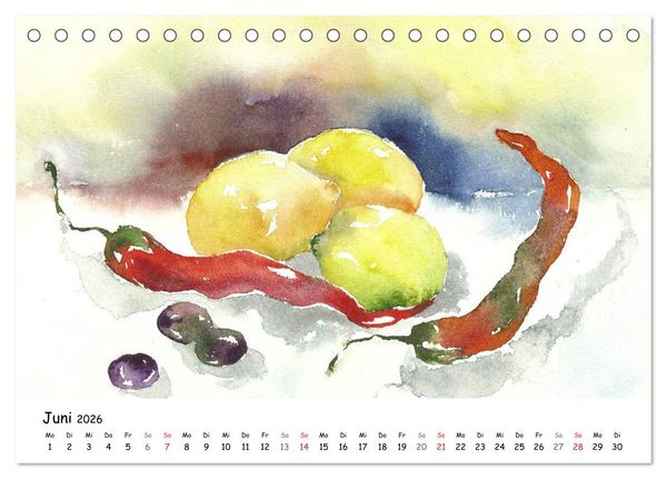 Produktbild: Gem&uuml;se Aquarelle (Tischkalender 2026 DIN A5 quer), CALVENDO Monatskalender