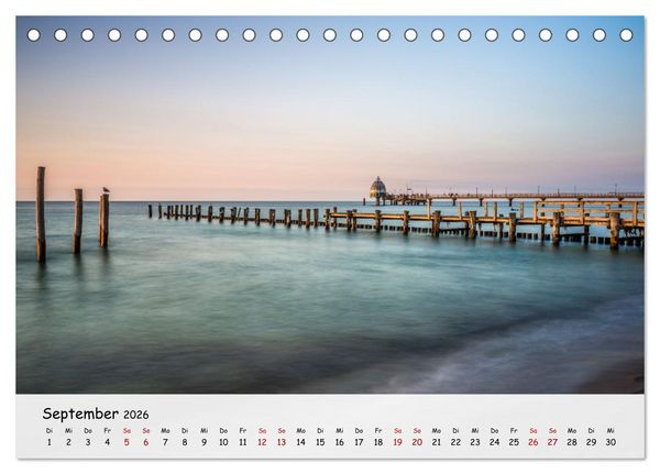 Produktbild: Fischland-Dar&szlig;-Zingst - Zwischen Bodden und Ostsee (Tischkalender 2026 DIN A5 quer), CALVENDO Monatskalender