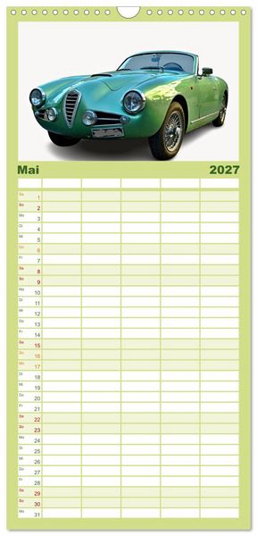 Produktbild: Familienplaner 2027 - Italienische Klassiker mit 5 Spalten (Wandkalender, 21 x 45 cm) CALVENDO