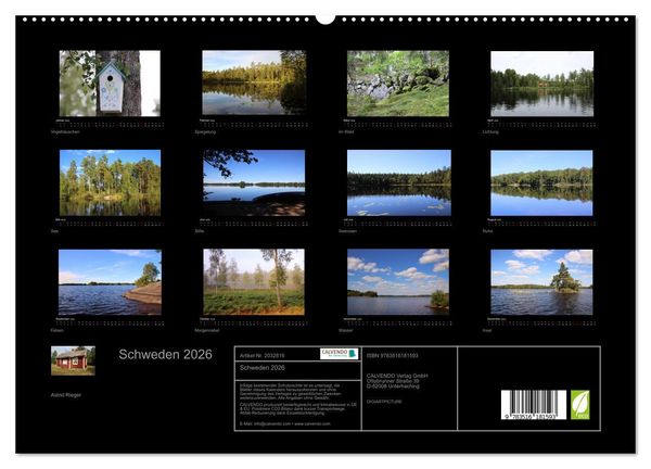 Produktbild: Schweden 2026 (hochwertiger Premium Wandkalender 2026 DIN A2 quer), Kunstdruck in Hochglanz