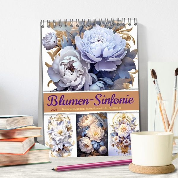 Produktbild: Blumen-Sinfonie (Tischkalender 2026 DIN A5 hoch), CALVENDO Monatskalender