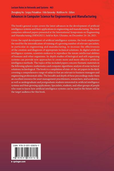 Produktbild: Advances in Computer Science for Engineering and Manufacturing