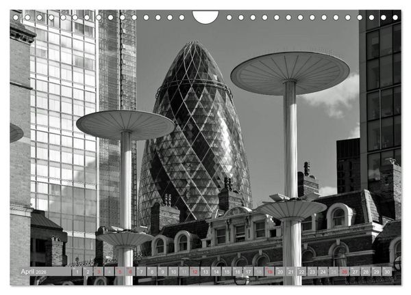 Produktbild: London in Schwarz-Wei&szlig; (Wandkalender 2026 DIN A4 quer), CALVENDO Monatskalender