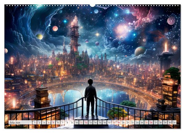 Produktbild: SCIENCE FICTION Life on distant planets (High Quality Premium Wall Calendar 2026 DIN A2 landscape),CALVENDO 12 Month Wall Calendar