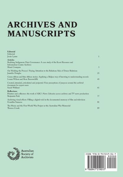 Produktbild: Archives and Manuscripts Vol. 50 No. 2
