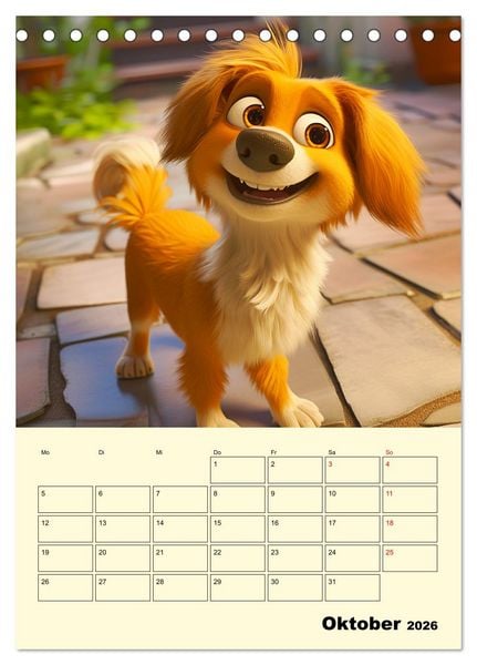 Produktbild: Entz&uuml;ckende Hunde. Liebliche Cartoons zum Schmunzeln (Tischkalender 2026 DIN A5 hoch), CALVENDO Monatskalender