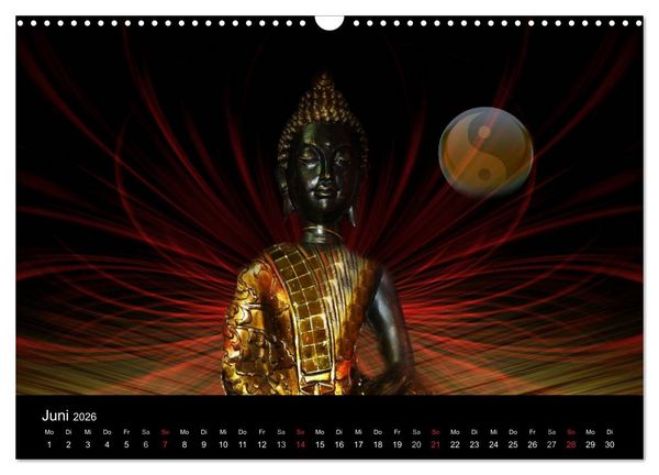 Produktbild: Buddha und Yin Yang (Wandkalender 2026 DIN A3 quer), CALVENDO Monatskalender