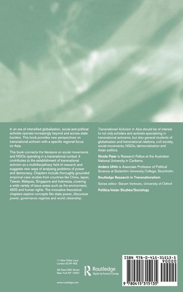 Produktbild: Transnational Activism in Asia