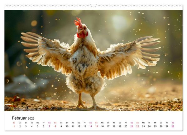 Produktbild: H&uuml;hner Federvieh (Wandkalender 2026 DIN A2 quer), CALVENDO Monatskalender