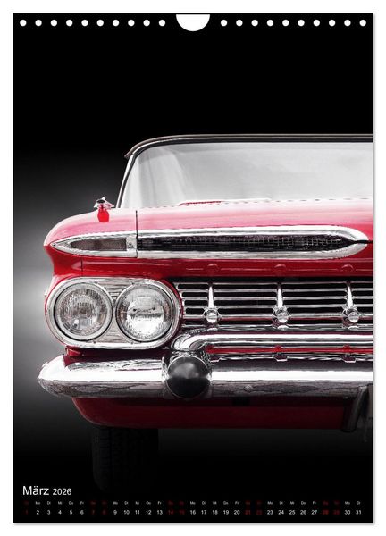 Produktbild: Amerikanische Autos aus den Jahren 1957 bis 1976 Frontansichten (Wandkalender 2026 DIN A4 hoch), CALVENDO Monatskalender