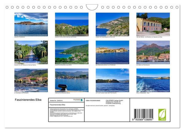 Produktbild: Faszinierendes Elba (Wandkalender 2027 DIN A4 quer), CALVENDO Monatskalender