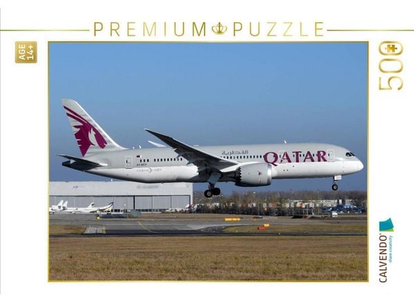 CALVENDO Puzzle Qatar Airways Boeing 787-8 Dreamliner | 500 Teile Lege-Größe 48 × 36 cm Foto-Puzzle für Erwachsene